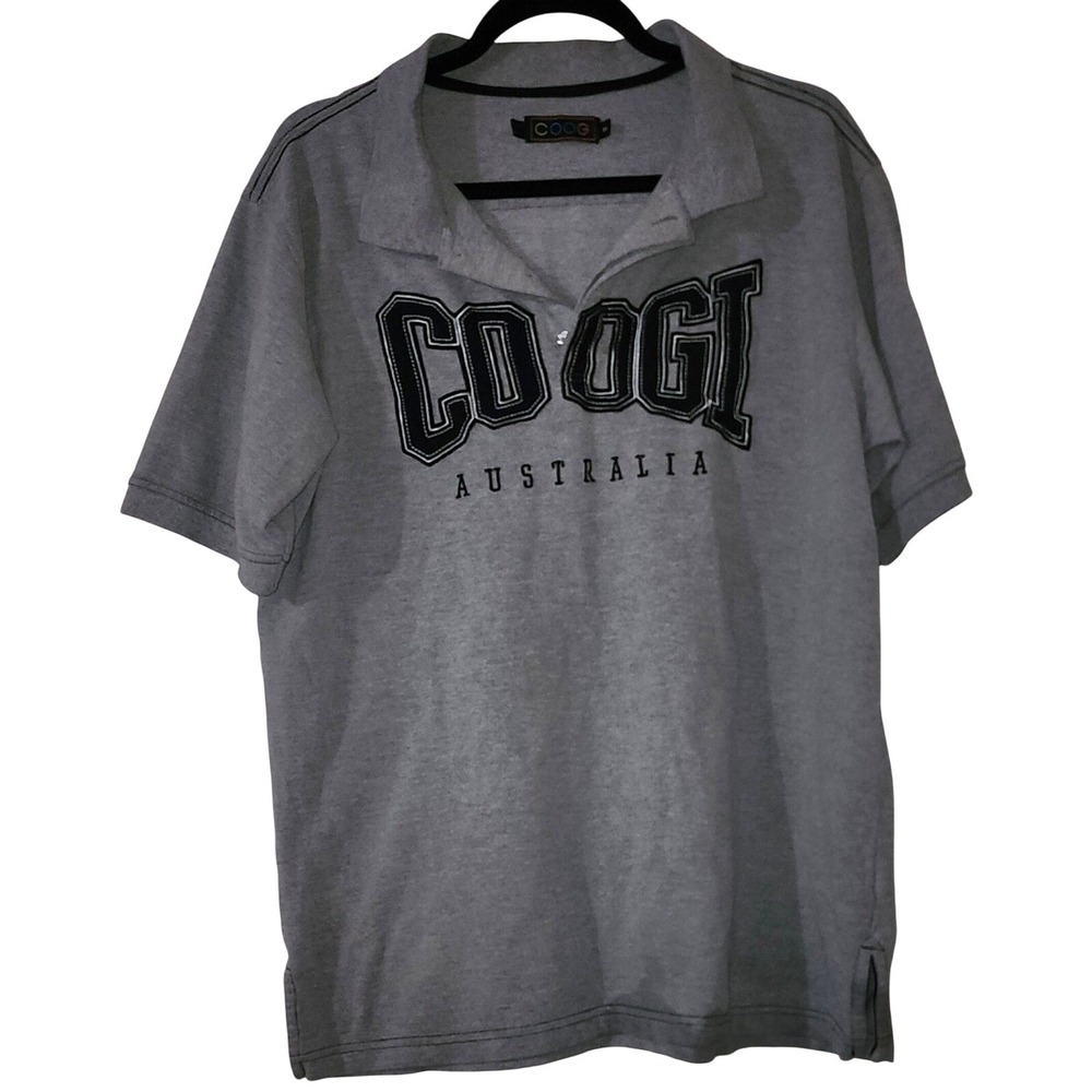 Coogi Australia Polo Shirt Embroidered Logo Gray Casual XXL